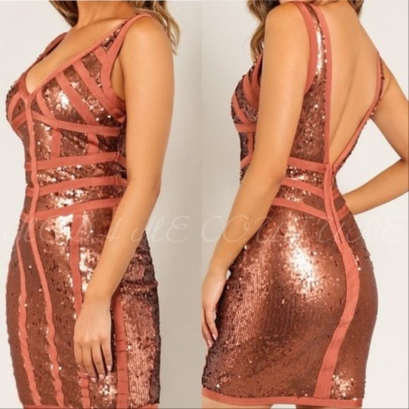 Sequin Bandage Mini Dress - Picture 3 of 4